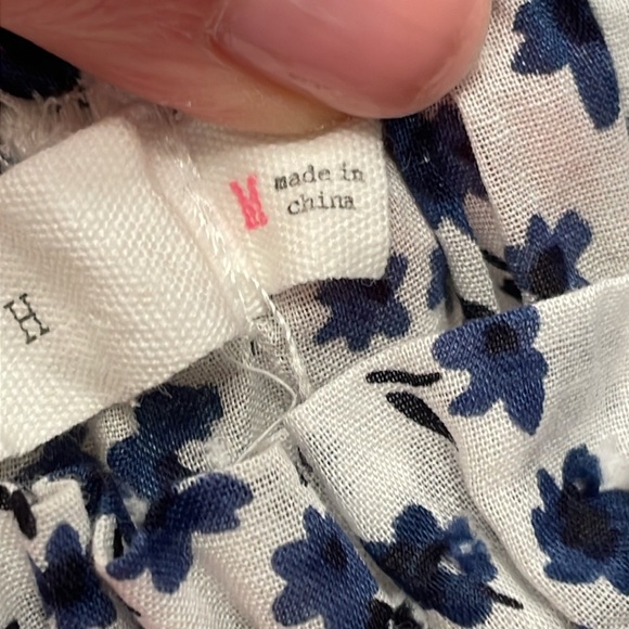 Lush ivory blue floral spaghetti strap dress lightweight comfy fit mini sundress - Picture 6 of 9